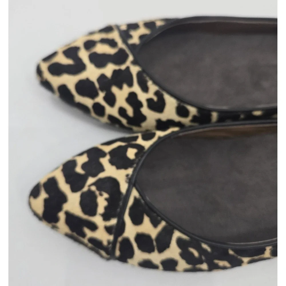 Vionic Flats Caballo Women's‎ Size 7 Shoes Leopard Calf Hair Slip On Loafers